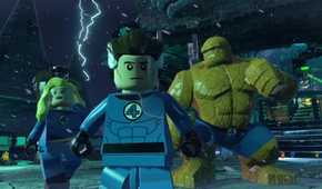 A screenshot of The Fantastic Four in LEGO Marvel Super Heroes