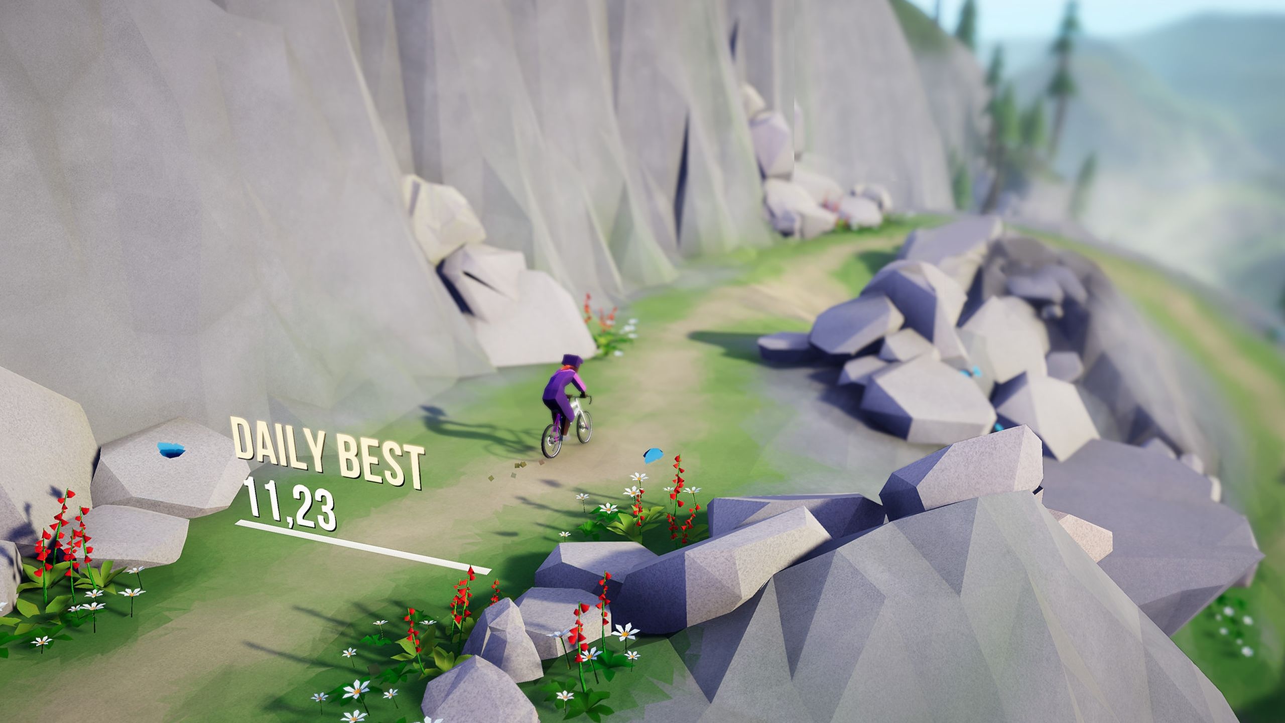 Cycling downhill in Lonely Mountains: Downhill.