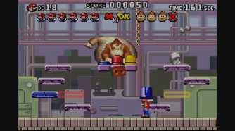 A screenshot from Mario vs. Donkey Kong on the Game Boy Advance.