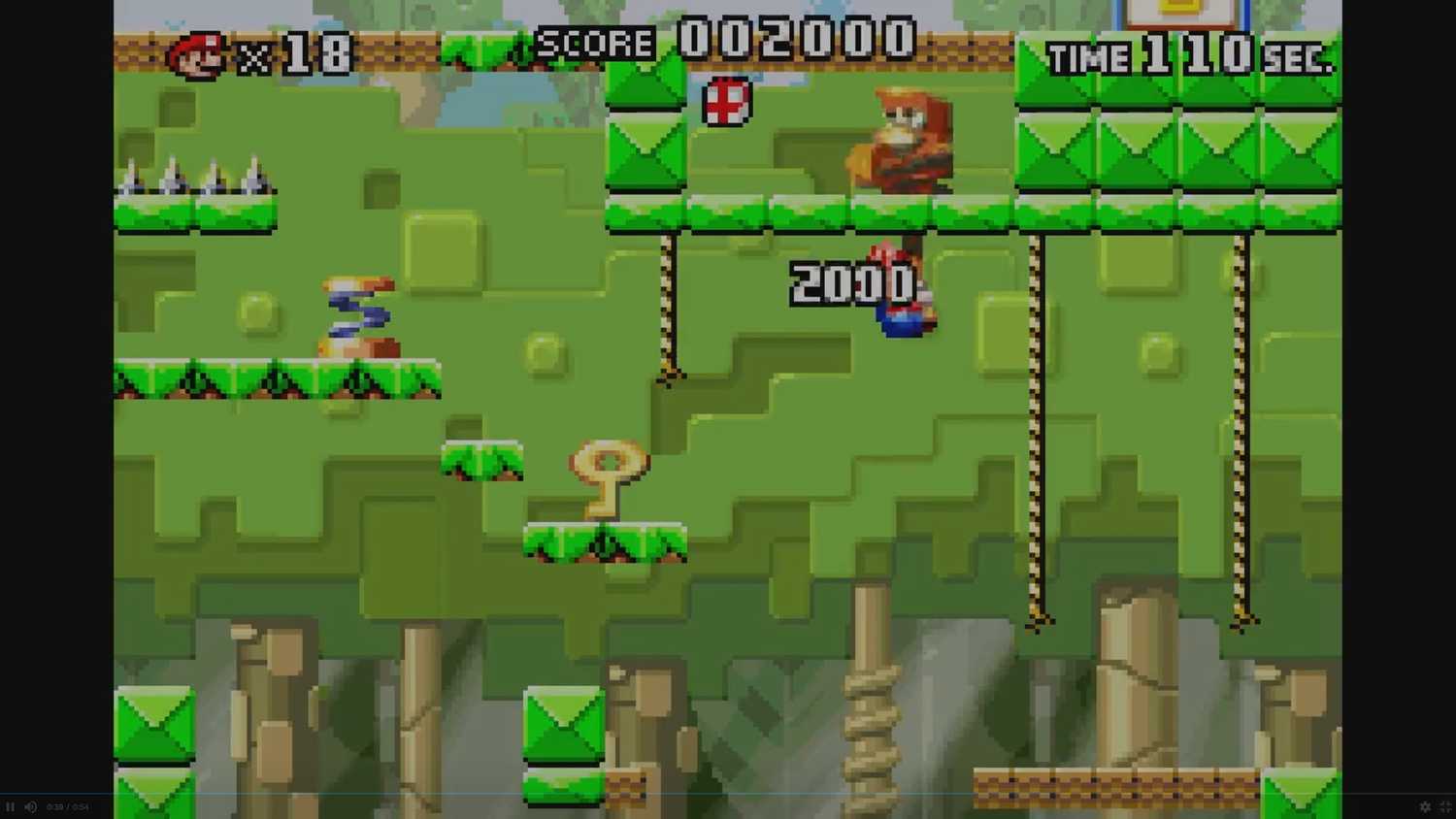 A screenshot from Mario vs. Donkey Kong on the Game Boy Advance.