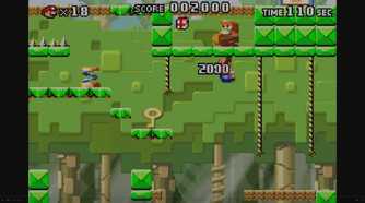 A screenshot from Mario vs. Donkey Kong on the Game Boy Advance.