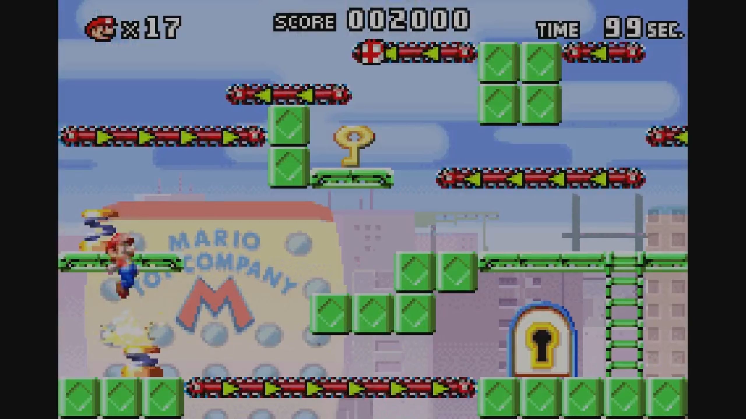 A screenshot from Mario vs. Donkey Kong on the Game Boy Advance.