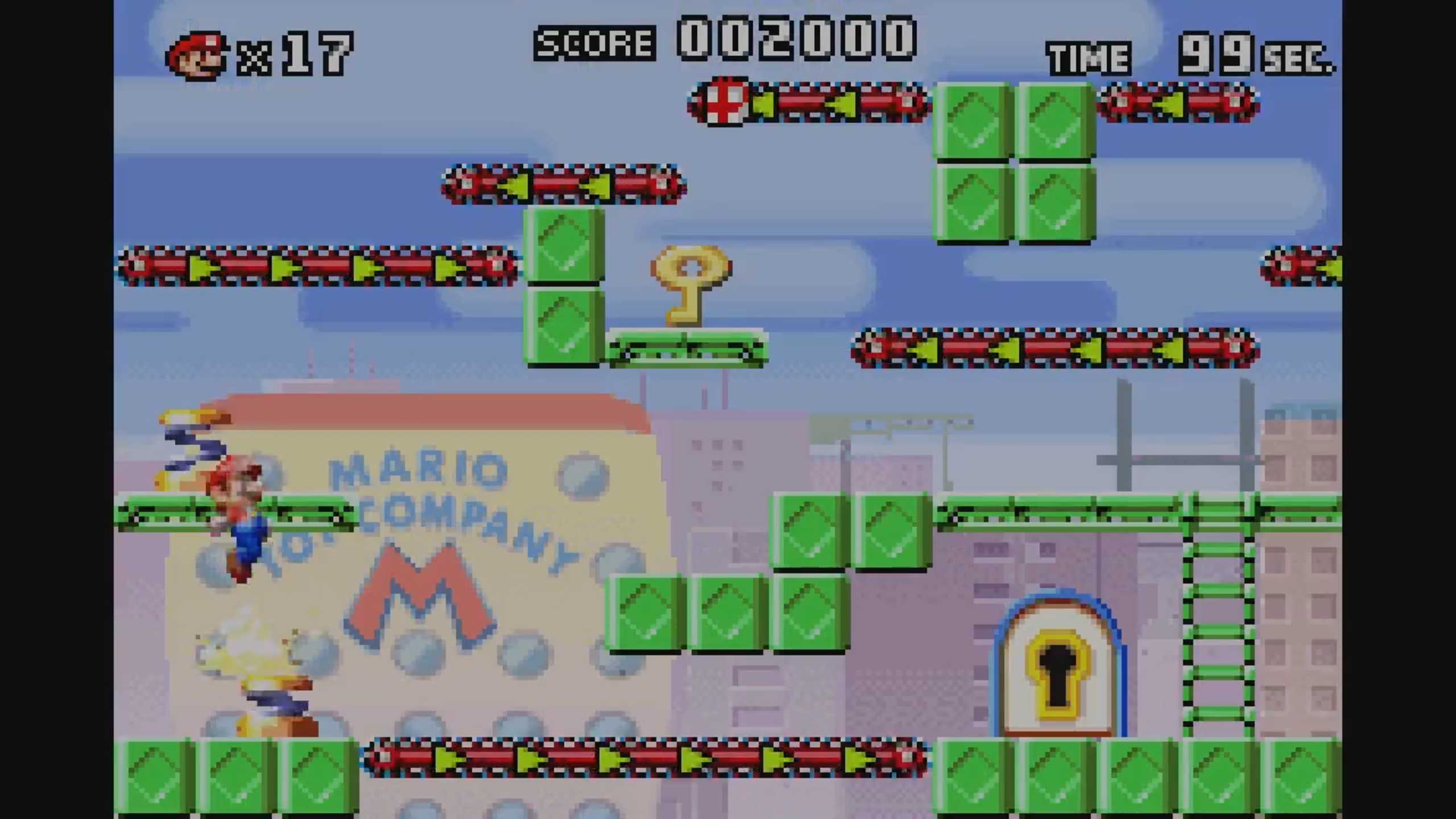 A screenshot from Mario vs. Donkey Kong on the Game Boy Advance.