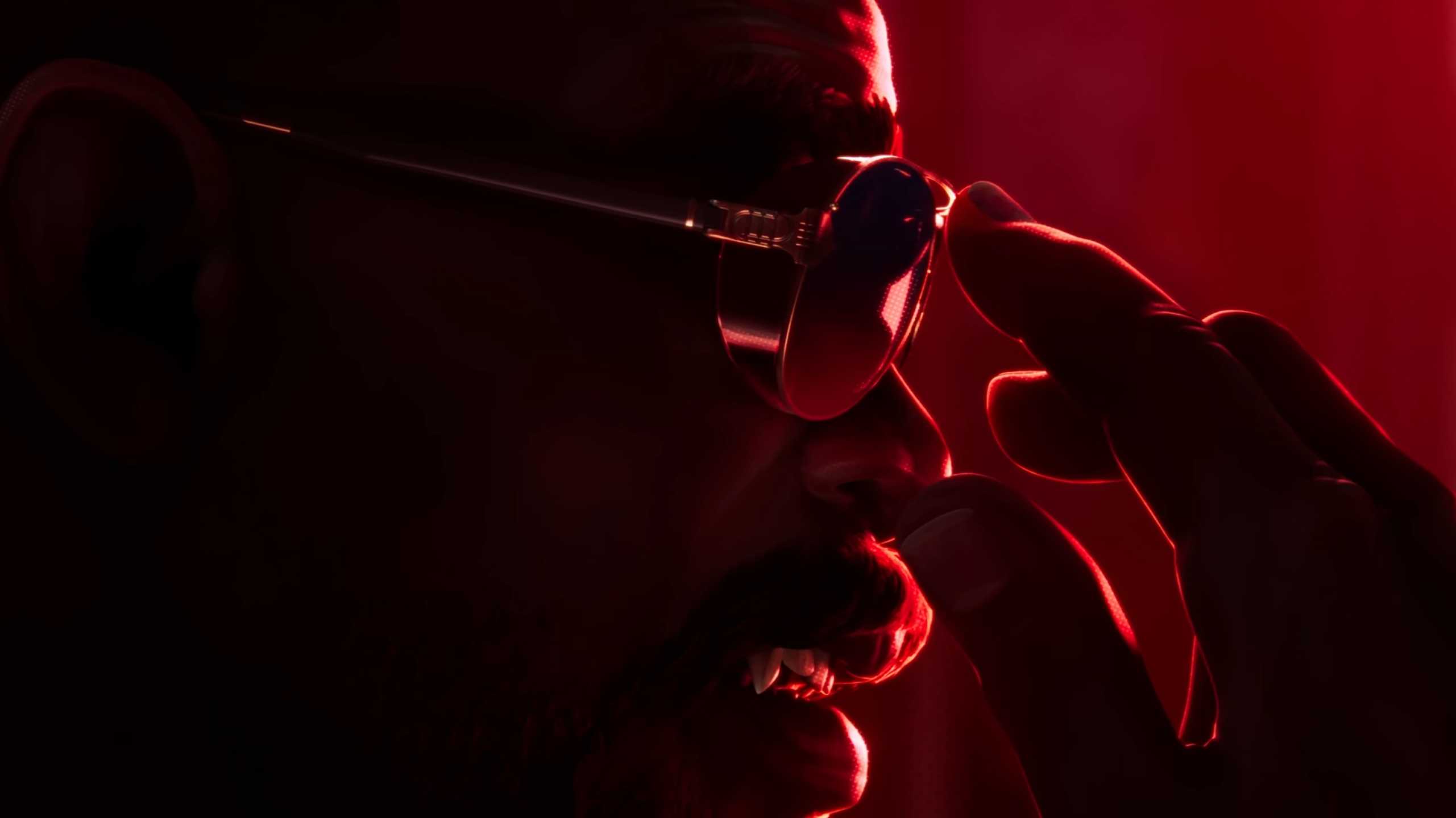 Blade adjusting his sunglasses in the trailer for Marvel's Blade game.