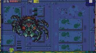 A screenshot from Metro Fusion on the Game Boy Advance.