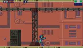 A screenshot from Metro Fusion on the Game Boy Advance.