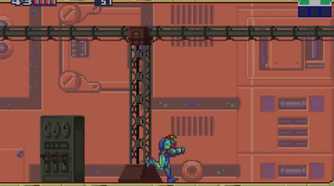 A screenshot from Metro Fusion on the Game Boy Advance.