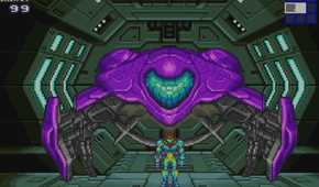 A screenshot from Metro Fusion on the Game Boy Advance.