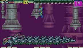 A screenshot from Metro Fusion on the Game Boy Advance.
