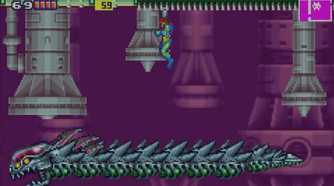 A screenshot from Metro Fusion on the Game Boy Advance.