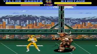 A screenshot of gameplay from the Sega Genesis version of Mighty Morphin Power Rangers