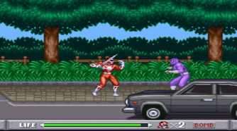 A screenshot of gameplay from the Super Nintendo version of Mighty Morphin Power Rangers