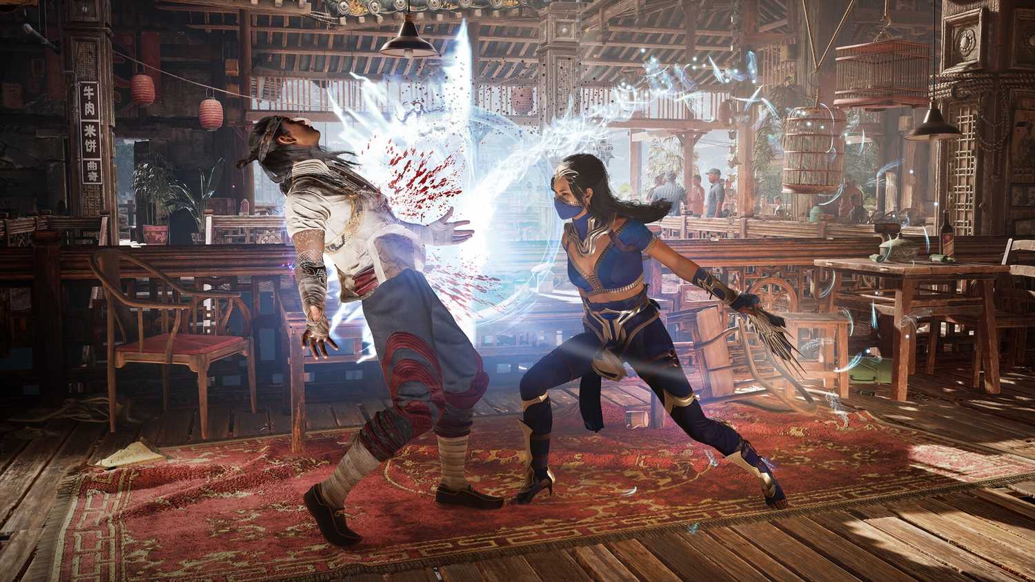 Kitana slashing Liu Kang in Mortal Kombat 1.
