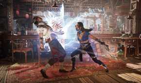 Kitana slashing Liu Kang in Mortal Kombat 1.