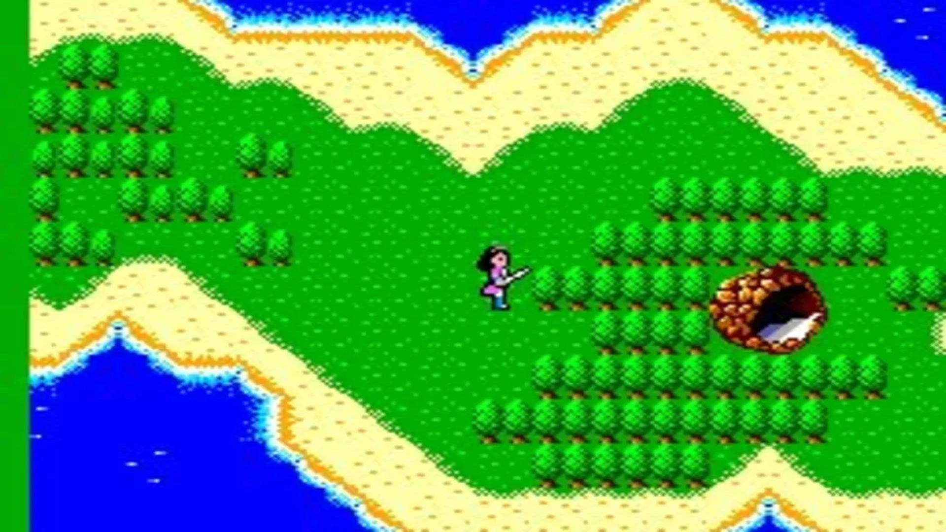 A screenshot of gameplay on the world map from Phantasy Star