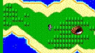 A screenshot of gameplay on the world map from Phantasy Star