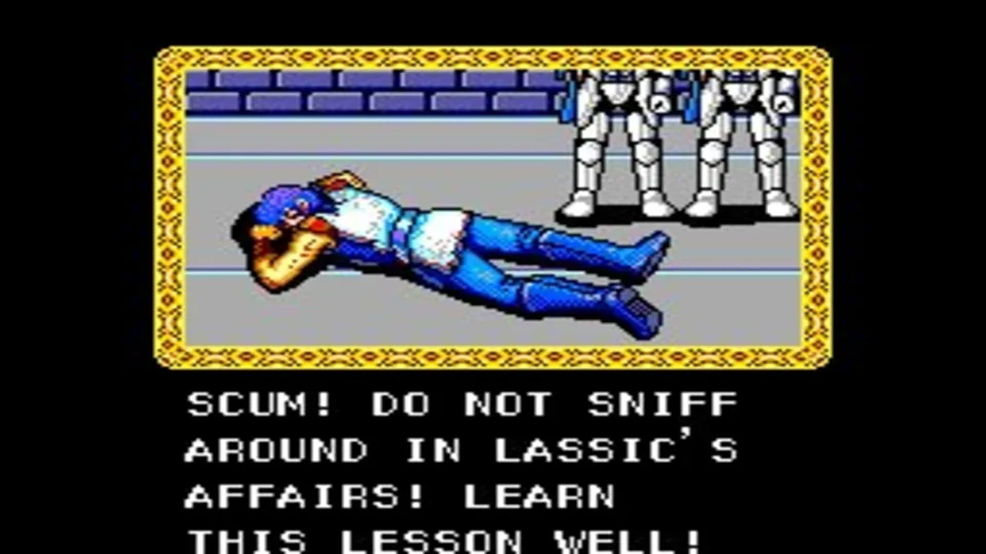 A screenshot of a cutscene from Phantasy Star