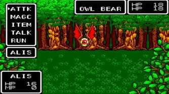 A screenshot of combat in Phantasy Star