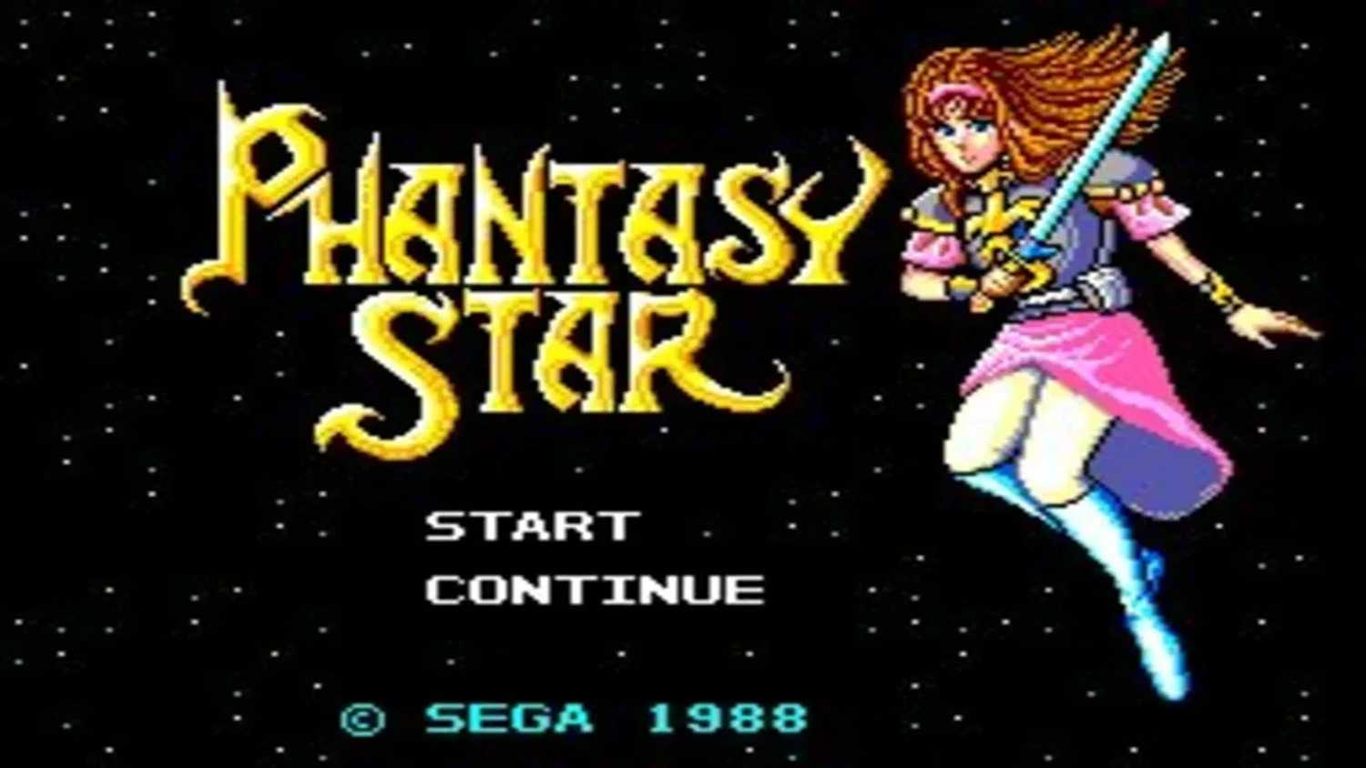 A screenshot of the title screen to Phantasy Star