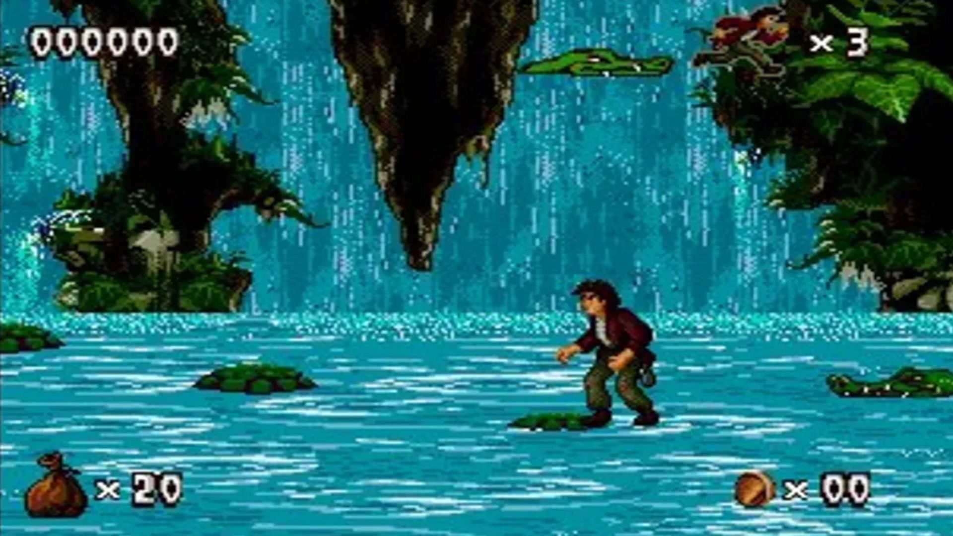 A screenshot of gameplay from Pitfall: The Mayan Adventure