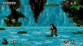A screenshot of gameplay from Pitfall: The Mayan Adventure