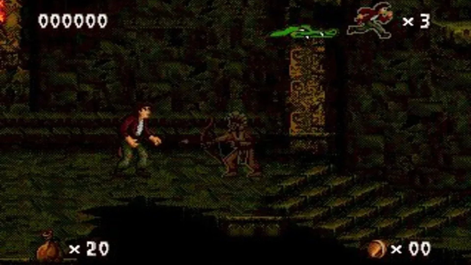 A screenshot of an enemy in Pitfall: The Mayan Adventure