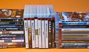 Stacks of PlayStation 3 discs.