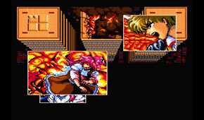 A screenshot of cutscenes from the Japanese version of Power Strike