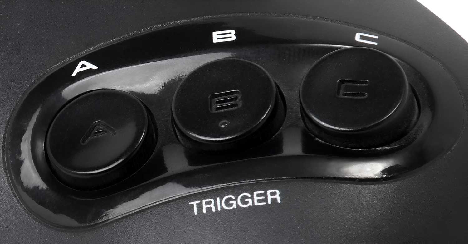 Face buttons on a Sega Genesis controller.
