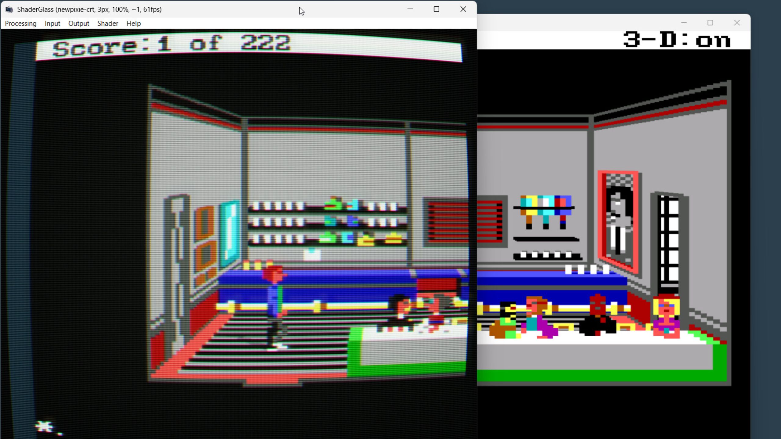 ShaderGlass active on a game.