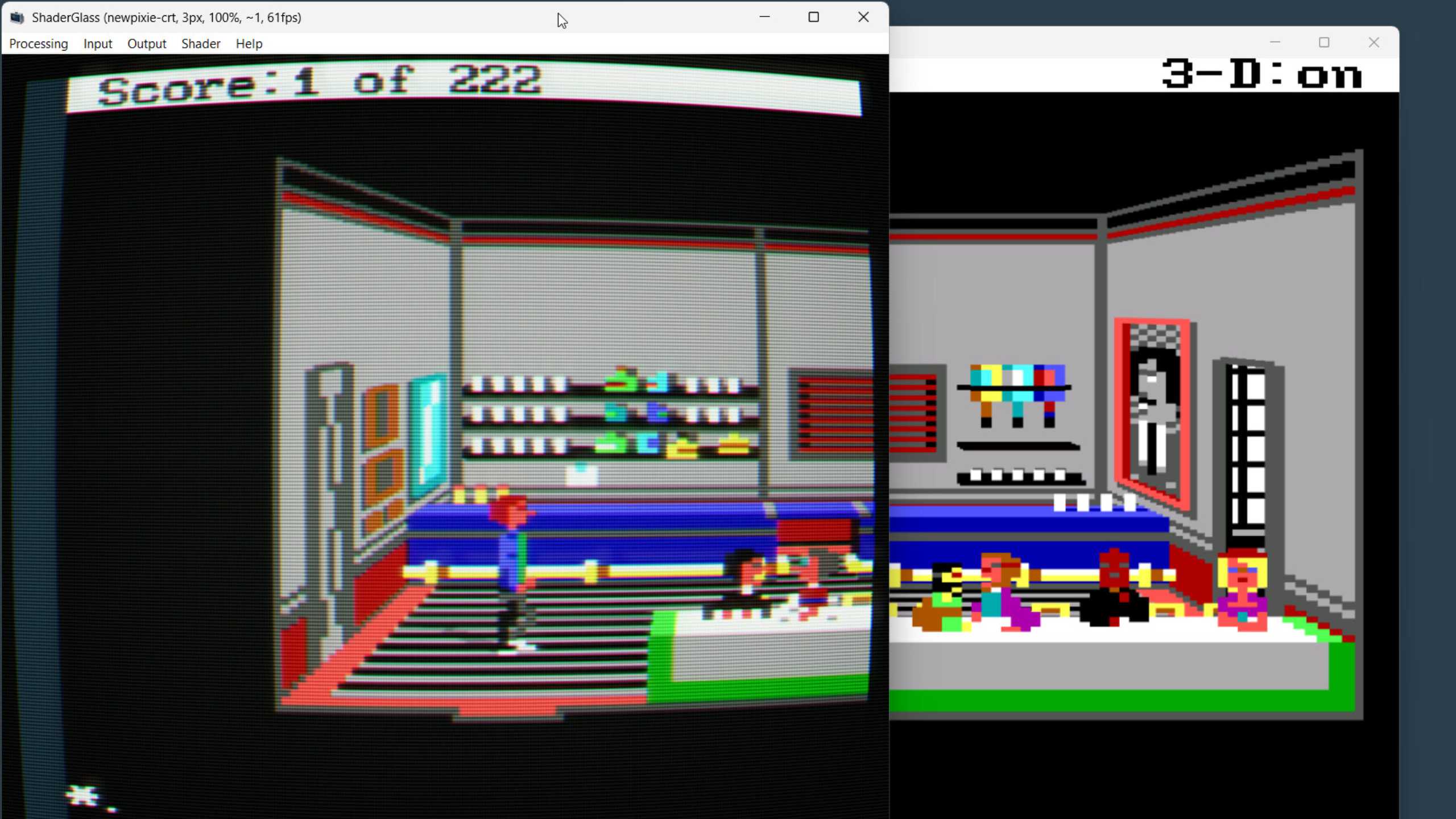 ShaderGlass active on a game.