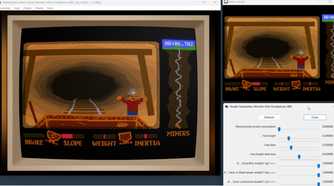 A screenshot of ShaderGlass active with its filters being tweaked.