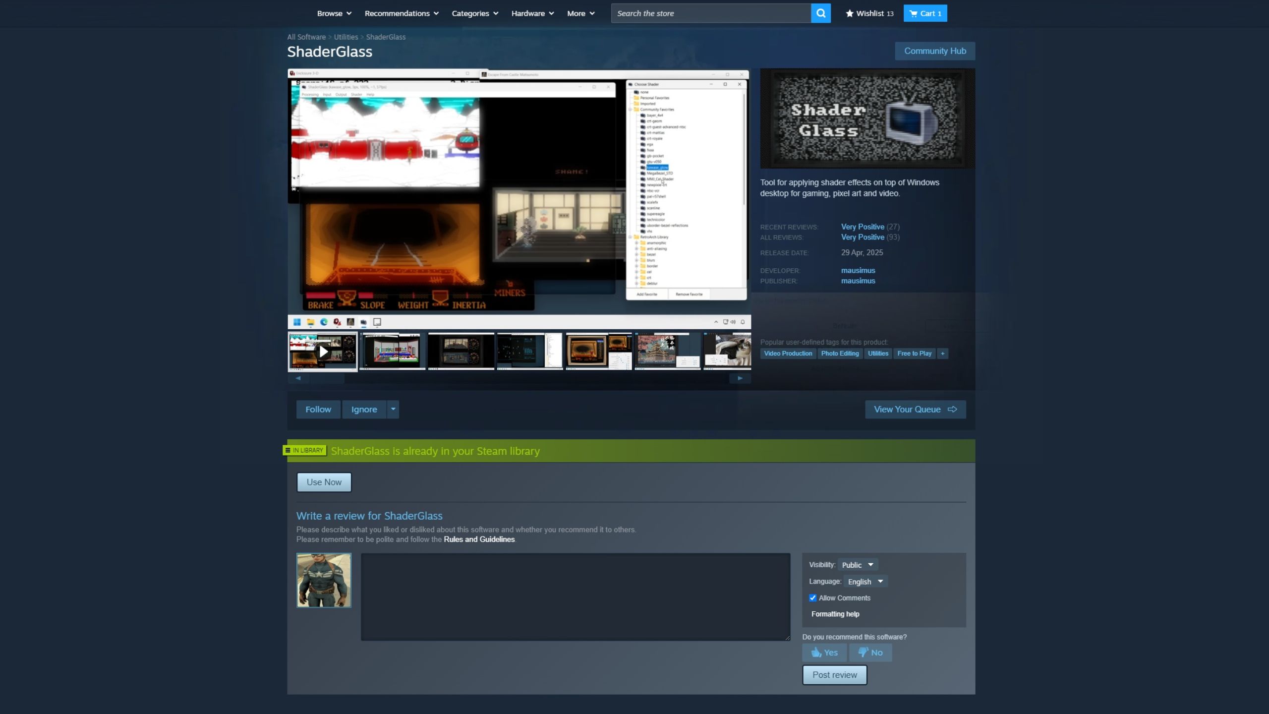 shaderglass-steam-page