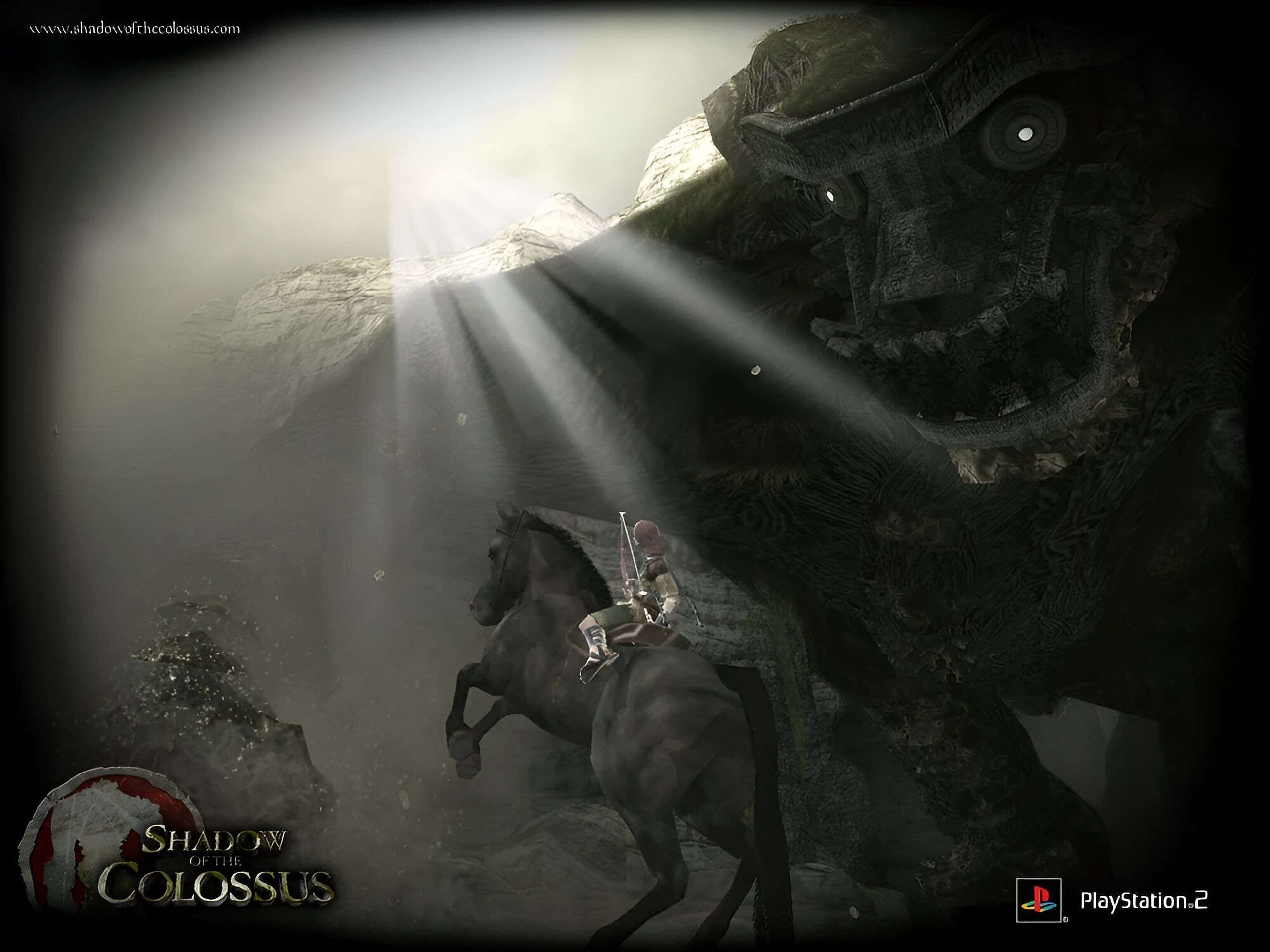 Wander close to a colossus in Shadow of the Colossus on PS2.