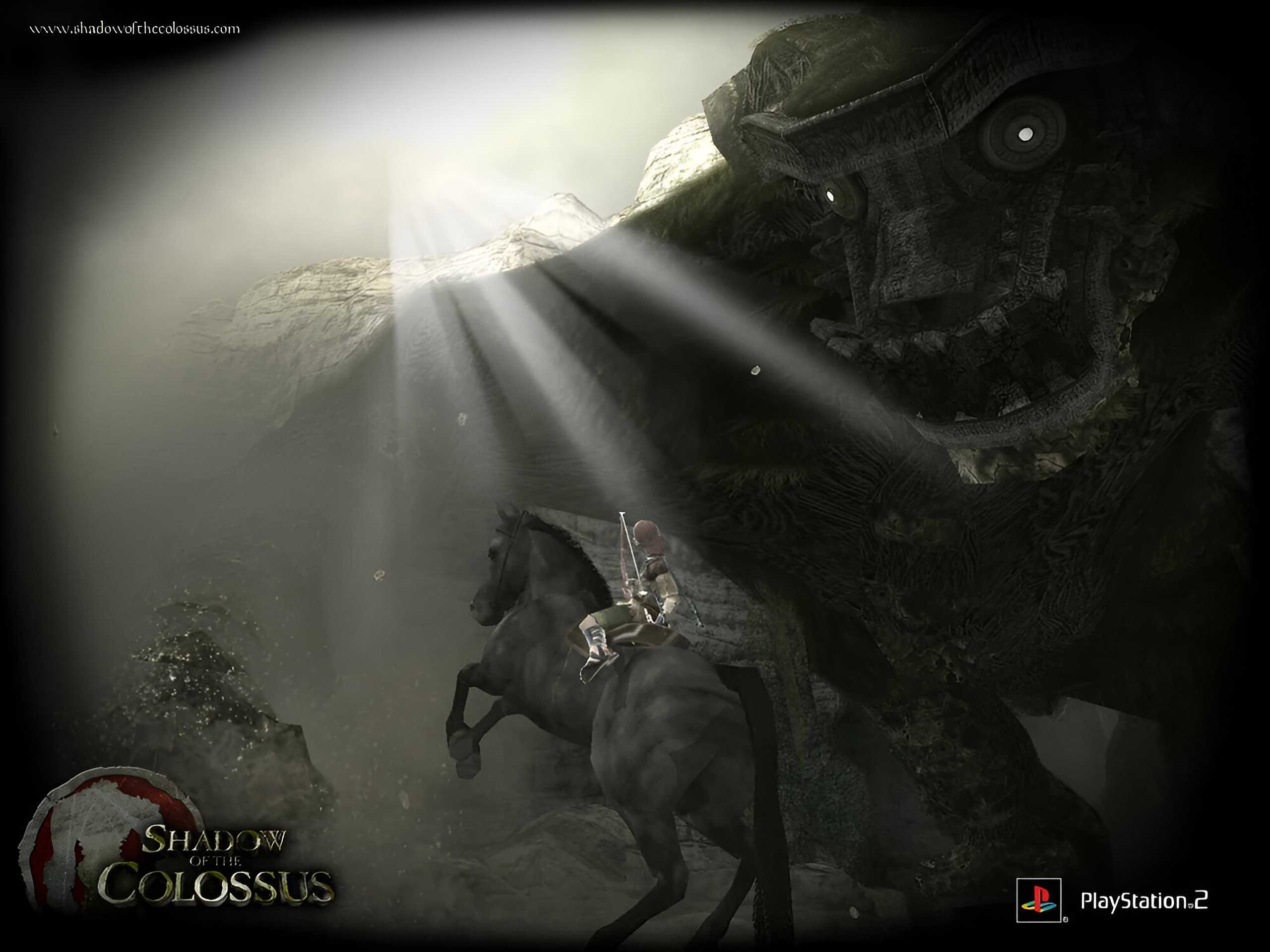 Wander close to a colossus in Shadow of the Colossus on PS2.