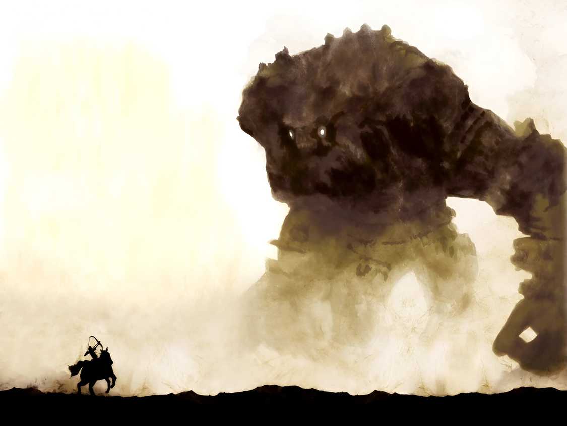 A wallpaper for Shadow of the Colossus on PS2.