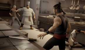 Fighting in the kitchen in Sifu.