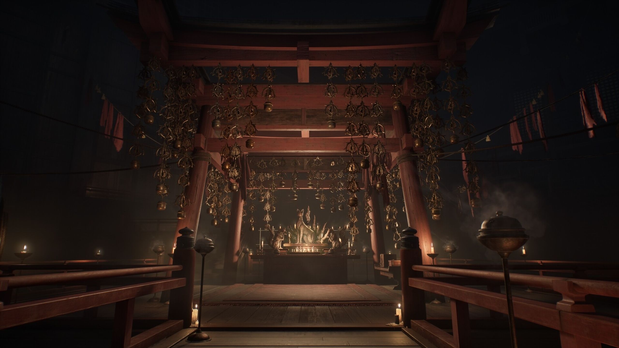 A creepy temple in Silent Hill F.