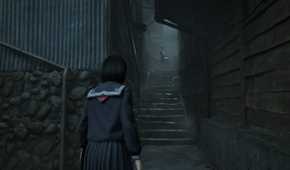 Shimizu facing a monster in Silent Hill F.