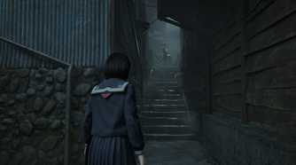 Shimizu facing a monster in Silent Hill F.