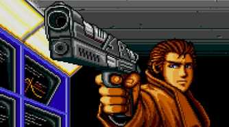 A screenshot of a scene from Snatcher