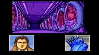 A screenshot of an event scene in Snatcher