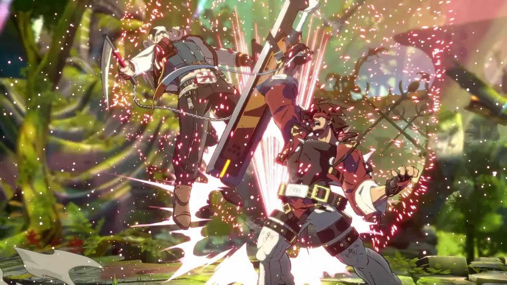A screesnhot of Sol Badguy fighting in a match in Guilty Gear -Strive-