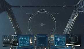 A screenshot of space flight gameplay in Starfield