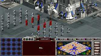 A screenshot of the Imperial army in Star Wars: Galactic Battlegrounds