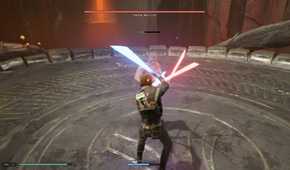 A screenshot of the Malicos fight in Star Wars Jedi: Fallen Order