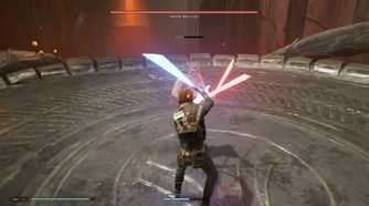 A screenshot of the Malicos fight in Star Wars Jedi: Fallen Order