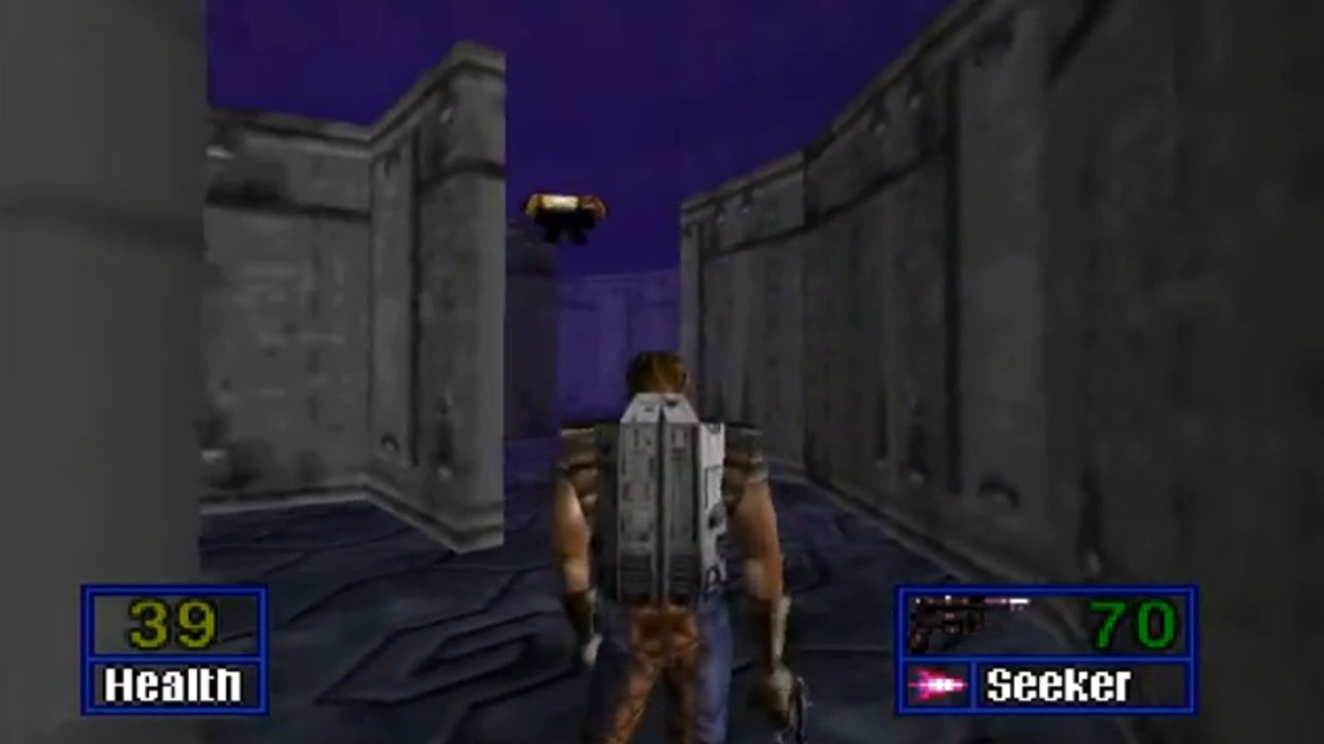 A screenshot of the Gladiator Droid head in Star Wars: Shadows of the Empire