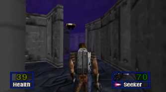 A screenshot of the Gladiator Droid head in Star Wars: Shadows of the Empire