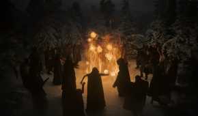 A shot of the orbs scene from the Taylor Swift Willow music video